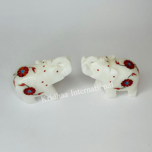 รูปปั้นช้างหินอ่อนทำด้วยมือคุณภาพสูงราคาดีที่สุดดีไซน์แบบอาร์ตเดคโคสำหรับตกแต่งบ้านของขวัญวันเกิดรูปสัตว์แบบแฮนด์เมด - Product Image 6