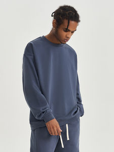 เสื้อสเวตเตอร์คอตตอนแบบผสมสำหรับผู้ชายเสื้อสเวตเตอร์คอกลม450กรัมสำหรับผู้ชาย - Product Image 5