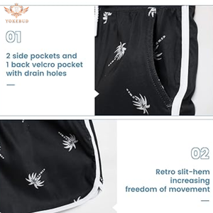 Short de bain pour femme 3.5 pouces Short de bain à séchage rapide Bas de bain extensible avec poches pour la natation, le surf et la plage de BD - Product Image 6