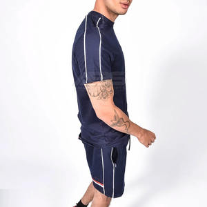 Ensemble t-shirt et short pour homme, couleur unie, été, décontracté, 100% coton, séchage rapide - Product Image 6