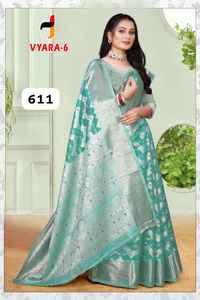 High on Demand Partywear Silk Saree Perfect <b>for</b> <b>Wedding</b> Receptions Cultural Nights and Celebrations <b>for</b> <b>Sale</b> - Product Image 2