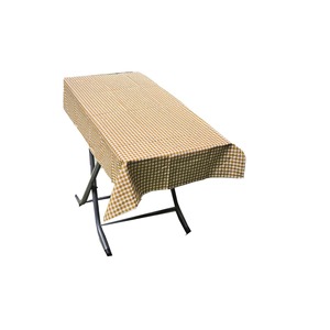 Mantel de Algodón Tejido Ecológico de 150 x 100 cm con Estampado Clásico a Cuadros Color Mostaza para Camping y Caravana - Product Image 4