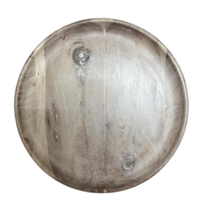 Bandeja Redonda Grande de Madera de Mango, Plato Decorativo de Madera con Grano Natural, Plato Rústico para Servir, Bandeja para Centro de Mesa - Product Image 1