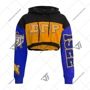 Personnalisé Sigma Gamma Rho 1922 Sororité Vêtements Brodé Colorblock À Capuche Crop Top Veste Athleisure Wear Attirail Grec - Product Image 1