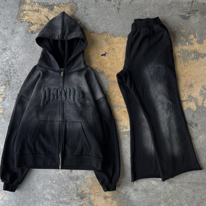 Conjunto de pantalones y Sudadera con capucha de calidad superior de fabricante OEM proveedor de chándal personalizado al por mayor disponible con impresión de logotipo a granel - Product Image 3