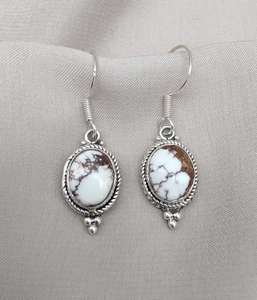Pendientes Colgantes Boho de Plata de Ley 925 con Jaspe Caballo Salvaje Natural y Gema Marrón de Alta Calidad - Product Image 2
