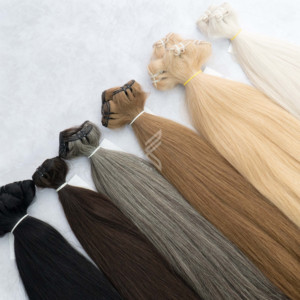 ผมปลอมสำหรับผู้หญิงผมสีน้ำตาลอ่อนสี7.7สำหรับต่อผมมนุษย์สีน้ำตาลอ่อน - Product Image 4