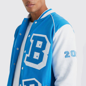 Vêtements d'hiver Logo personnalisé Impression Laine Matériel 2025 Homme Vestes Manches complètes Col montant Veste universitaire pour homme - Product Image 5