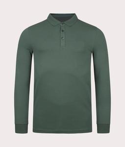 Hombres de manga larga casual Polo camisetas de ajuste regular transpirable cuello redondo camisas - Product Image 2