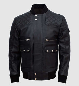 2026 fabricant moto cuir Bomber veste vieux lavé délavé en cuir col montant hommes veste en cuir - Product Image 4