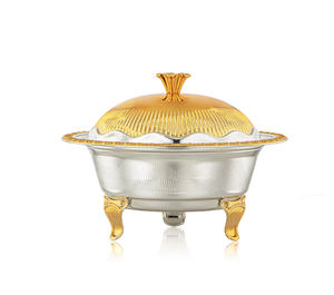Golden Metal Food <b>Serving</b> <b>Bowl</b> Attractive Silver Design for Home Table Decorative Food <b>Serving</b> Date <b>Bowls</b> at Reasonable Price - Product Image 2
