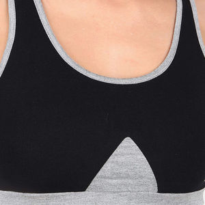 Sujetador Deportivo 100% Algodón para Mujer - Negro y Gris - Color Sostenible, Gimnasio, Fitness, Secado Rápido, Ajuste Ceñido - Product Image 6
