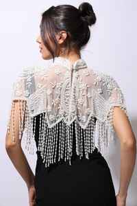 Cape de soirée unique faite à la main en polyester, style preppy haute couture, ornée de cristaux, pour femmes adultes, collection ODM - Product Image 6