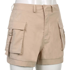 Short cargo décontracté à la mode en coton pour femmes short cargo taille élastique Short cargo d'été short extensible en coton - Product Image 2
