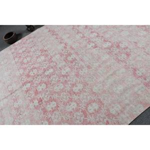 Alfombra turca Vintage moderna, rosa, blanca, 7,1x10,8 pies, alfombra de lana de área grande para sala de estar, pasillo, patrón de retazos de látex - Product Image 5