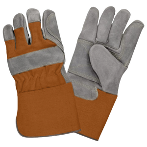 Guantes de construcción de aparejo canadiense de cuero de vaca de doble palma fuertemente cosidos para hombres, seguridad manual para trabajos de soldadura - Product Image 3