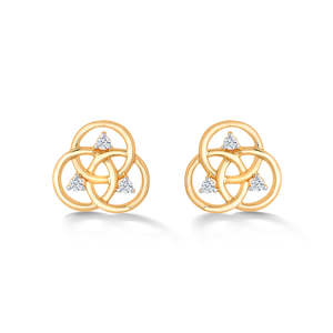 Pendientes de Diamantes Circulares de Oro Amarillo para Mujer - Product Image 2