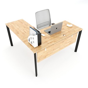 HBOV015-Escritorio Minimalista Contemporáneo en Forma de L, 140x140mm, Sistema Oval Concept, Patas Ensambladas, Muebles de Oficina para Dormitorio - Product Image 2