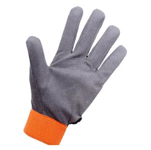 Gants de sécurité haute visibilité HLI personnalisés en cuir/polyester pour mécaniciens, avec fermeture élastique au poignet et doigts entiers - Product Image 2