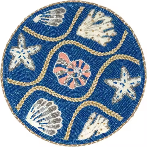 แผ่นรองจานทรงกลมลูกปัดสำหรับโต๊ะอาหารเสื่อแฟนซีแผ่นรองจานปักลูกปัดทำด้วยมือสำหรับงานแต่งงาน - Product Image 4