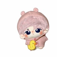 Poupée en peluche rose personnalisée Kawaii, figurine douce à collectionner avec sweat à capuche, sac en forme de canard, cadeau de présentation