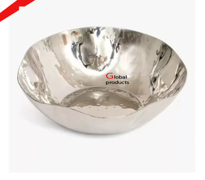 Tazón de comida y fruta seca de acero inoxidable de metal con acabado plateado de alta calidad para restaurante y bar de hotel - Product Image 3