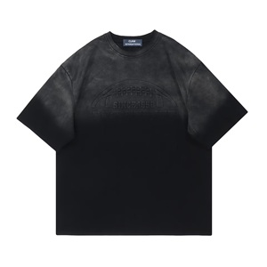 เสื้อยืดลายนูนลายนูนสำหรับ3D วินเทจผ้าฝ้ายโอเวอร์ไซซ์ฟอกสีลายนูนออกแบบได้ตามที่ต้องการ - Product Image 1