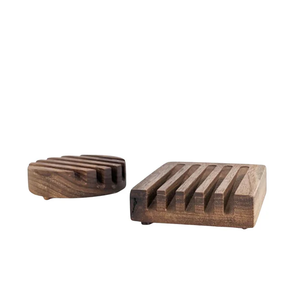 Jabonera rectangular de madera y jabonera artesanal de diseño elegante con forma cuadrada - Product Image 5