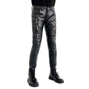 Pantalon en cuir pour homme personnalisé de haute qualité, style urbain, coupe droite, respirant, imperméable et écologique - Product Image 4