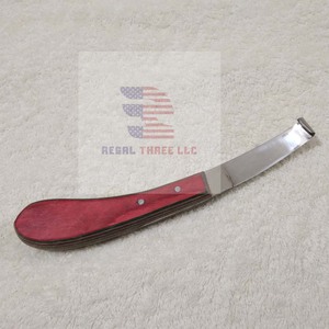Couteau à sabot en acier au carbone avec manche en bois Instrument vétérinaire pour la coupe du sabot de cheval - Product Image 2