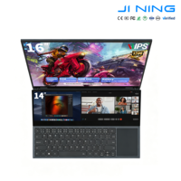 Ordinateur portable OEM à double écran, 16 pouces, 14 pouces, écran tactile IPS 1920x1200, Intel Core I7 9850H, 16 Go de RAM, 512 Go de ROM, 1 To de SSD, plastique rétroéclairé