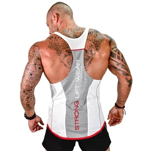 ผ้าฝ้ายตาข่ายขายส่งการฝึกอบรมวิ่งออกกําลังกายกีฬาเสื้อ Stringer ที่กําหนดเองเสื้อกั๊กออกกําลังกาย Singlet ออกกําลังกายเสื้อกล้ามสําหรับชาย - Product Image 4