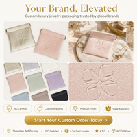 Pochette à monnaie en cuir PU rose poudré métallisé avec logo personnalisé en relief, sac cadeau de luxe en cuir imperméable pour écouteurs