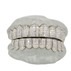 8 Top 8 Bottom Fully Iced Moissanite Diamond Hip Hop Grillz 925 Sterling <b>Silver</b> Custom Tooth Grillz Fine High Quality Product - Product Image 3