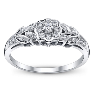 Bague de fiançailles en or blanc 22K 18K avec diamants véritables certifiés IGI, sertissage pavé, bijoux de mariage et de fête - Product Image 3