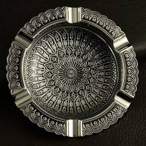 Cenicero redondo de metal de lujo con acabado de cobre Diseño clásico para el hogar moderno Restaurantes Bares Salones Oficinas - Product Image 5