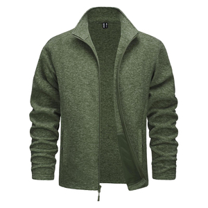 Chaqueta de hombre de gran tamaño con cremallera de color sólido Chaqueta ligera con cremallera completa Abrigos cálidos suaves casuales con bolsillos - Product Image 6