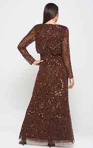 Robe trapèze à devant perlé, design symétrique, col rond, fente latérale à la taille, antistatique, pour soirée et cocktail, respirante - Product Image 4