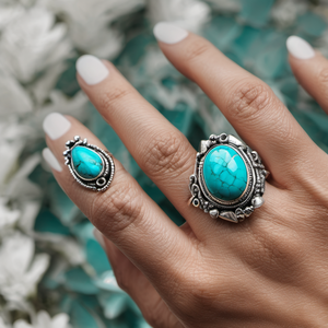 2024 Hot Selling <b>Turquoise</b> <b>Ring</b> Bezel Setting Women Jewelry Gift Custom Party Silver 925 CLASSIC Channel Technology OEM - Product Image 1