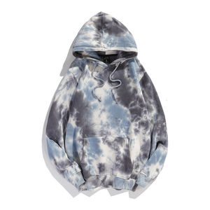 Vente en gros 300gsm pull automne hiver pour hommes nouveau ample grande taille à capuche tie-dye motif doublé StockCouple personnalité sweats à capuche - Product Image 2