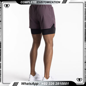 Ropa atlética masculina de alta calidad 2 en 1, pantalones cortos deportivos de malla transpirable, pantalones cortos deportivos de talla grande para hombres con bolsillos - Product Image 6