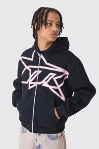 Streetwear unisexe pour hommes 80% coton 20% polyester lourd couleur noire sweats à capuche à fratres Sports 2025 - Product Image 2
