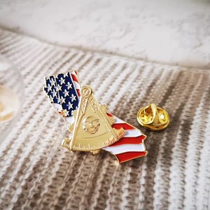 Alfiler de solapa de metal masónico chapado personalizado, insignia esmaltada de pintura personalizada, venta al por mayor, bronce disponible, ronpex - Product Image 3