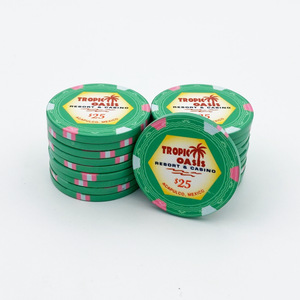 Jetons de poker en céramique professionnels 10g 40mm avec logo couleur design personnalisé et plateau entièrement personnalisables - Product Image 4