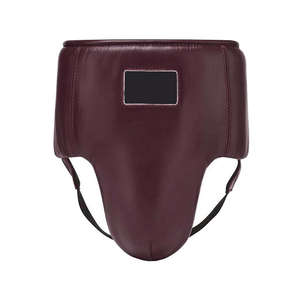 Hot Selling Comfortable Boxing Groin Guard Low MOQ Cowhide Leather Boxing Groin Guard for Sale - Product Image 1