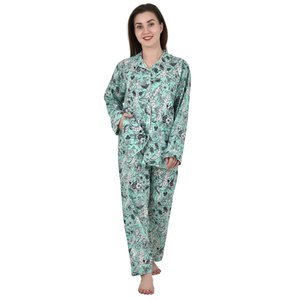 Ensemble de vêtements de salon et de sommeil imprimés indiens luxueux et doux en pur coton, motifs floraux faits à la main, imprimés 3 - Product Image 3