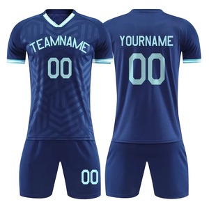 Maillot de football personnalisé de haute qualité 100% polyester, antibactérien, séchage rapide et respirant, ensemble complet d'uniformes pour les équipes - Product Image 4