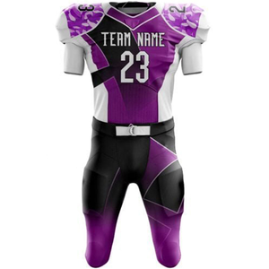 Ensemble d'uniformes de football américain unisexe, design haut de gamme, grande taille, nouvelle arrivée, manches courtes, respirant, antibactérien, séchage rapide, devant - Product Image 5