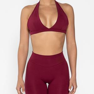 Soutien-gorge de sport sans couture à bretelles croisées, maintien élevé, dos nu, col en V, pour femme, yoga, gym, entraînement, séchage rapide, grande taille, course à pied, devant - Product Image 3