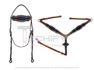 ชุดหนังเชือกแขวนคอสไตล์ตะวันตกแบบปรับแต่งได้สีพรีเมี่ยมมีสไตล์อานม้าดีไซน์แบบอังกฤษมีที่คาดศีรษะสวมใส่สบายทนทาน - Product Image 6